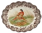 Spode Woodland Game Birds 14-1/2-Inch Oval Fluted Dish, Pheasant