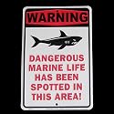 Shark Tooth Teeth Bite Attack Warning Sign Dangerous Marine Life Beach Plaque