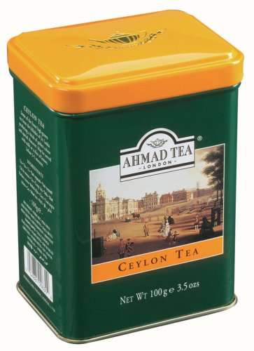 Ahmad 100g English Scene Caddy Ceylon, 3.5-Ounce Tins (Pack of 6) by Ahmad
