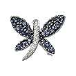 14K White Gold Sapphire and Diamond Butterfly Brooch