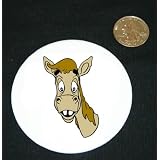 3 button pin printed with head, horse, smiling, western, animal by Shop Zeus