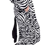 Sunrise Adult Giraffe Onesie Costume Kigurumi Pajamas (Medium, Zebra)