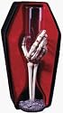Skeleton Hand Glass Flute in Coffin Box Halloween Party Favor (B86)