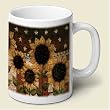 Coffee Mug ~ Patriotic Sunflowers~ large 14 oz capacity ~ one ceramic mug ~ code 247