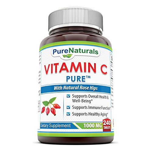 Pure Naturals Vitamin C with Rose Hips - 240 Tablets - 1000mg Viatmin C with 62.50 mg of Rosehip fruit extract -For Immune Support, Healthy Ageing & Overall Well-being