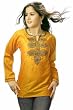 Mustard Art Silk Designer Indian Kurti / Tunic