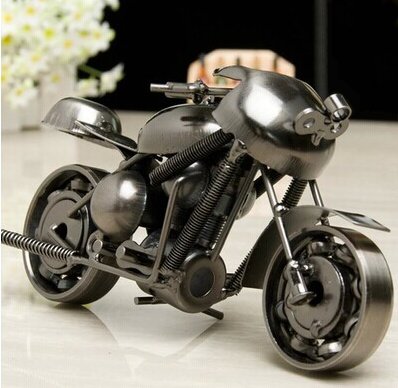EQLEF® Retro Motorcycle Model , Creative Iron motorcycle model modern ornaments personalized birthday present for boyfriend Photography Props