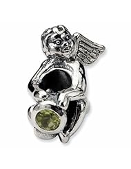 Sterling Silver Reflections August CZ Antiqued Bead QRS451