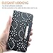 iPhone 6 Case, HESPLUS Bling PU leather Flip Detachable Wallet Case with Credit Card Slot Holder for Apple iPhone 6 4.7 Inch (black)