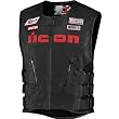 Icon Regulator Death Or Glory Men's Leather Street Bike Racing Motorcycle Vest - Black