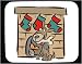 Mouse Pad with bone, fireplace, stocking, christmas, dog, hanging, pet Image