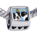 Pugster Boston Terrier mit Herzen beads Passend f�r pandora Charme Armband