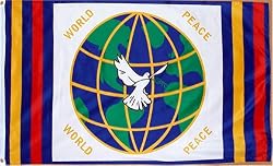 World Peace Flag - 3 foot by 5 foot Polyester (NEW)