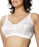  : Goddess Women's Floral Lace Soft Cup Bra, White, 34C