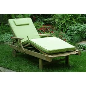 Premium Outdoor Chaise Lounge Cushion with Pillow - Kiwi