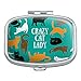 Crazy Cat Lady Teal Orange Black Brown Rectangle Pill Case Trinket Gift Box