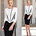 Babyonline Office OL Wear to Work Front Zip Patchwork Casual Party Pencil Dress