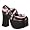 black/baby pink pu