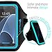 Galaxy S7 Armband: Stalion® Sports Running & Exercise Gym Sportband (Cyan Blue) Water Resistant + Sweat Proof + Key Holder + ID / Credit Card / Money Holder