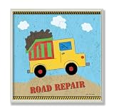 The Kids Room Oversized Wall Plaque, Yellow Dump Truck Road Repair
