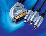 Clicktronik Scartkabel-Stecker auf 3 x Cinch-Stecker 20m
