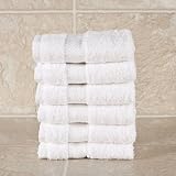 Heavy Weight 100% Cotton 6 Piece Terry Wash Cloth Set White by Cotton Craft