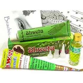 Beachcombers! Pre Mixed Paste Henna Tattoo Sampler Pack Starter Kit, Great for Beginners