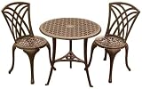 Denewood CFC002BR Versailles Bronze Cast Aluminum Three Piece Bistro Set