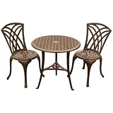Denewood Versailles Bronze Cast Aluminum Three Piece Bistro Set