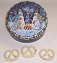 Scott's Cakes 1 lb. White Chocolate Covered Pretzel in a Warm Wishes Tin