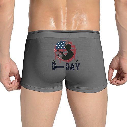 Cool World War II D-day Normandy Fun Prints Mens Novelty Boxer Briefs Ash XX-Large
