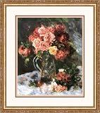 "Roses,1879" by Pierre Auguste Renoir - Framed Artwork