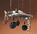 Rogar Stainless Steel Oval Pot Rack with Chrome Grid 34" x 16"