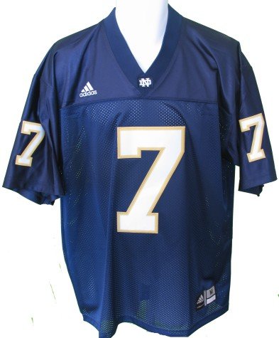Men`s Notre Dame Fighting Irish #7 Navy Premier Jersey - L