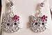 Charming fashion cat diamante earrings - for pierced ears