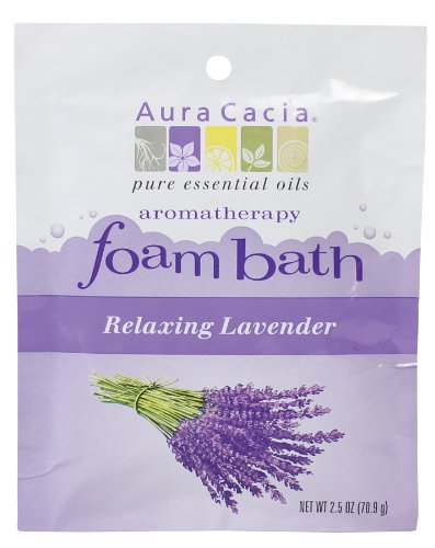 Aura Cacia Relaxing Lavender, Aromatherapy Foam Bath, 2.5-Ounce packet, (Pack of 3)