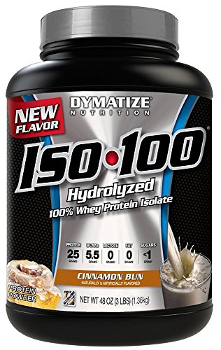 Dymatize ISO-100 Hydrolyzed 100% Whey Protein Isolate - Cinnamon Bun - 3 LBS