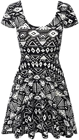SJSP Scoop-Neck Aztec Print Active Wear PRINT28 Mini Dress,L
