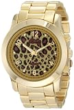 Breda Women's 2308-Gold/Leopard Jordan Oversized Boyfriend Leopard Dial Watch