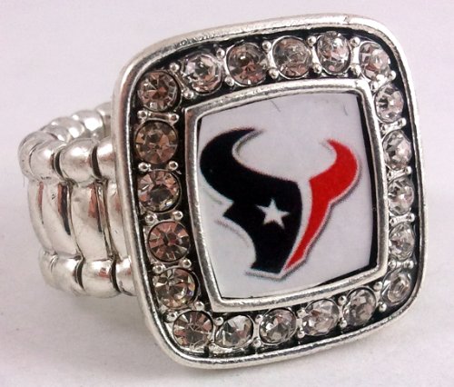 Houston Texans Silver Plated Stretch Ring