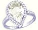 14K Yellow or White Gold Pear Gemstone and Diamond Cocktail & Right Hand Ring-White Topaz-full, half sizes from 5-8.5