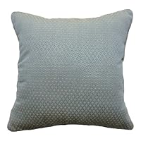 24x24 Teal Blue with Light Gold Dots Brocade Decorative Throw Pillow Cover