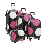 International Traveller Shiny Large Dots 4 Piece Luggage Set