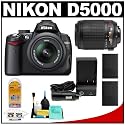 Nikon D5000 Digital SLR Camera w/ 18-55mm VR Lens + 55-200mm VR Zoom Lens + (2) EN-EL9 Batteries + Accessory Kit (Camera and Lenses Refurbished by Nikon U.S.A.)