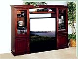 Country Glamour Style Wood Dark Cherry Finish Entertainment Center, Fits 60TV