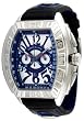Adee Kaye #AK7230-M Men's Oversized Big Numerals Leather Band Chronograph Watch