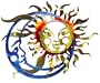 Sun and Moon Metal Wall Sculpture - Metallic Colors, 20" width