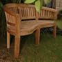 Anderson Teak BH-005CT Curve 3 Seater Bench Extra Thick Wood