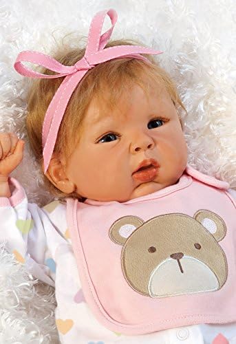 HAPPY TEDDY Newborn BABY GIRL DOLL Reborn, Weighted, Blond Blue Eyes, Paradise Galleries