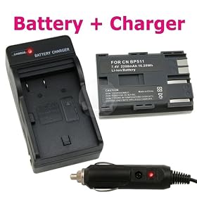 Canon BP-511 Compatible Li-Ion Battery + Battery Charger for Canon EOS 50D 20D 300D 30D... by eForCity